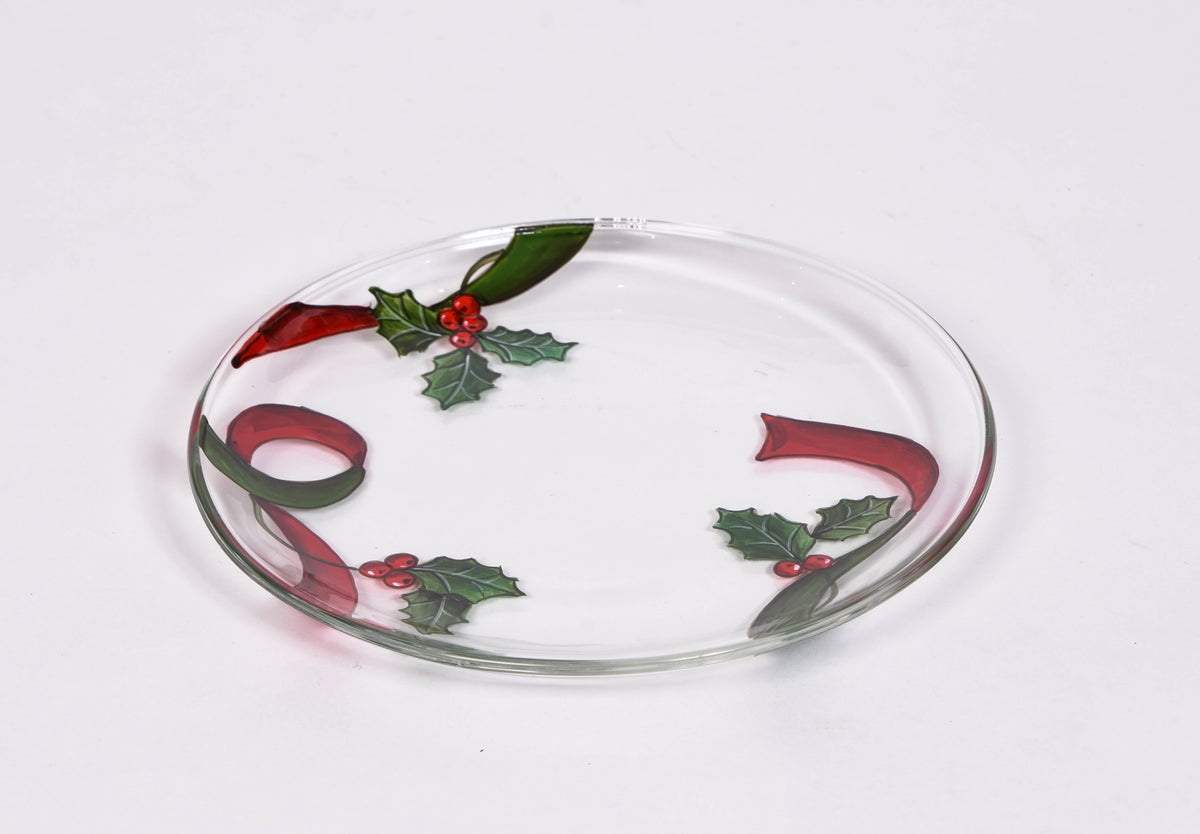 Christmas Ribbon Dessert Plates - Set of 2