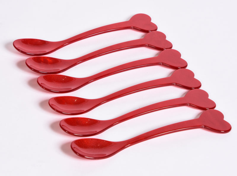 Set of 6 Heart Egg Spoons