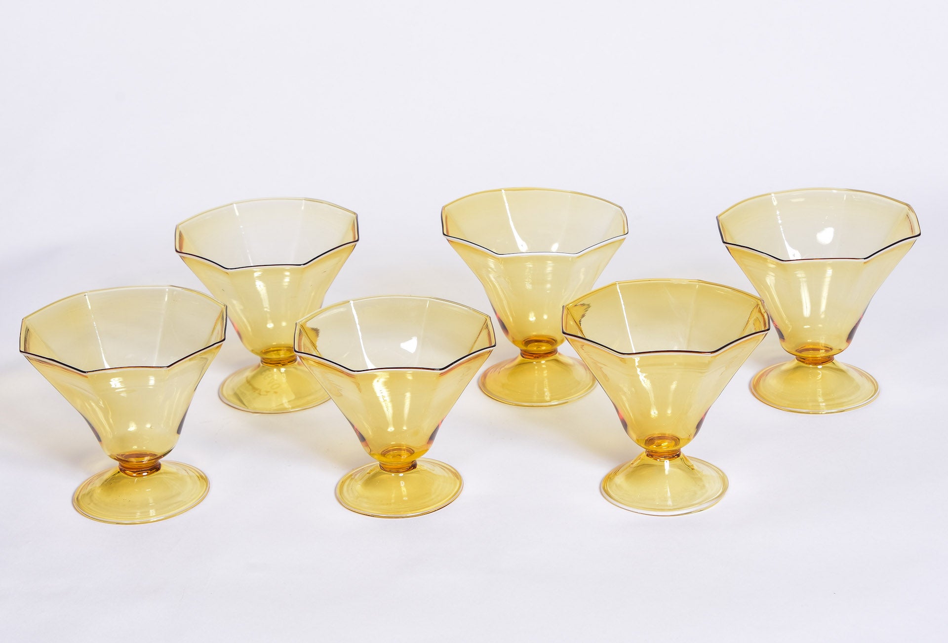 Set of 6 Handblown Martini Glasses
