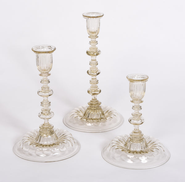 Bohemian Glass Candle Holders