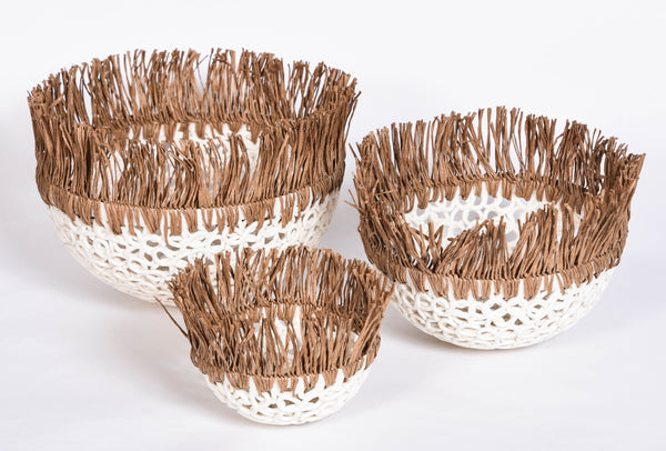 Biscuit Porcelain Spaghetti Bowls