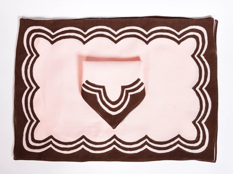Khaki and Caramel Placemat and Napkin