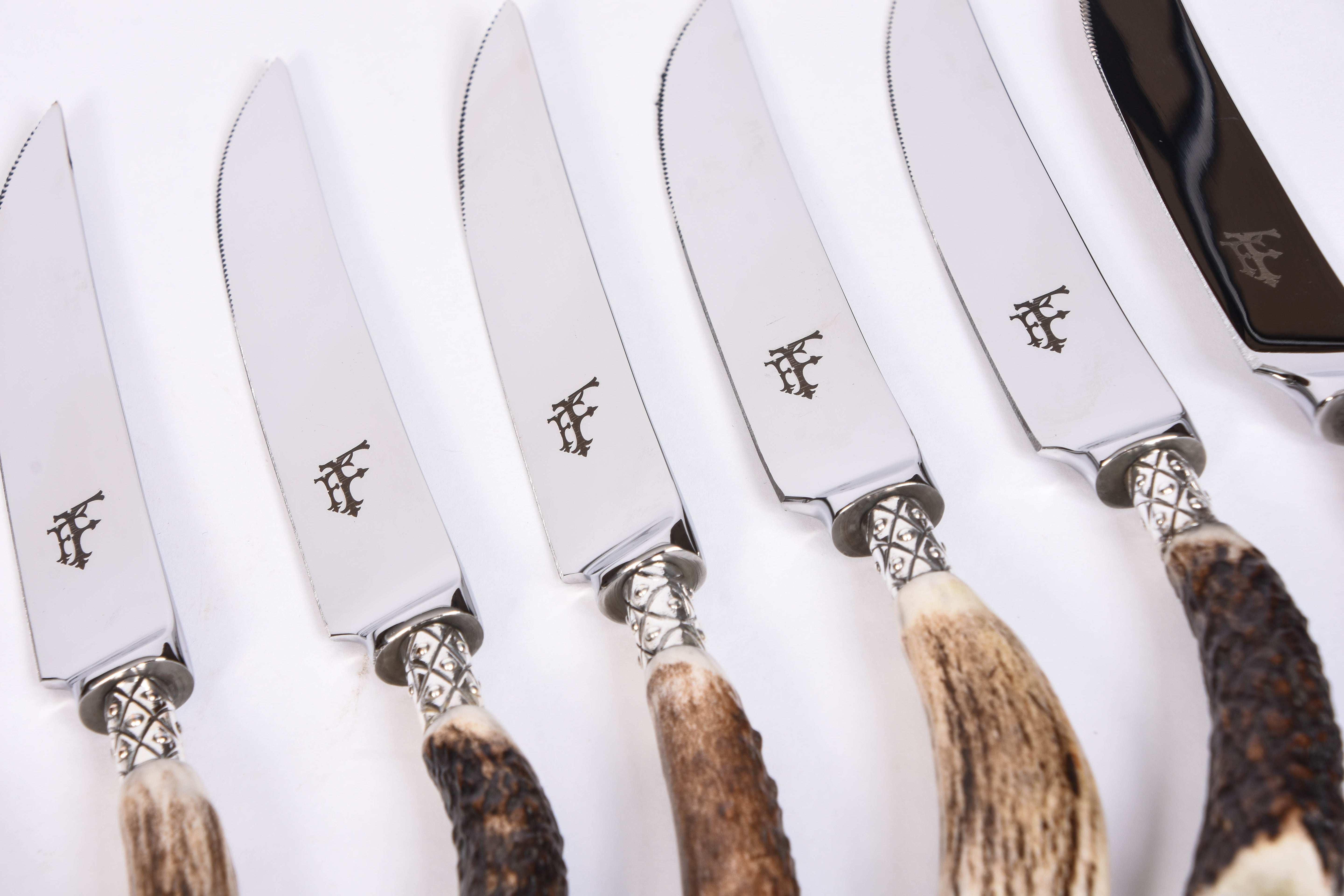 Set of 6 Stag Antler Cutlery with Box