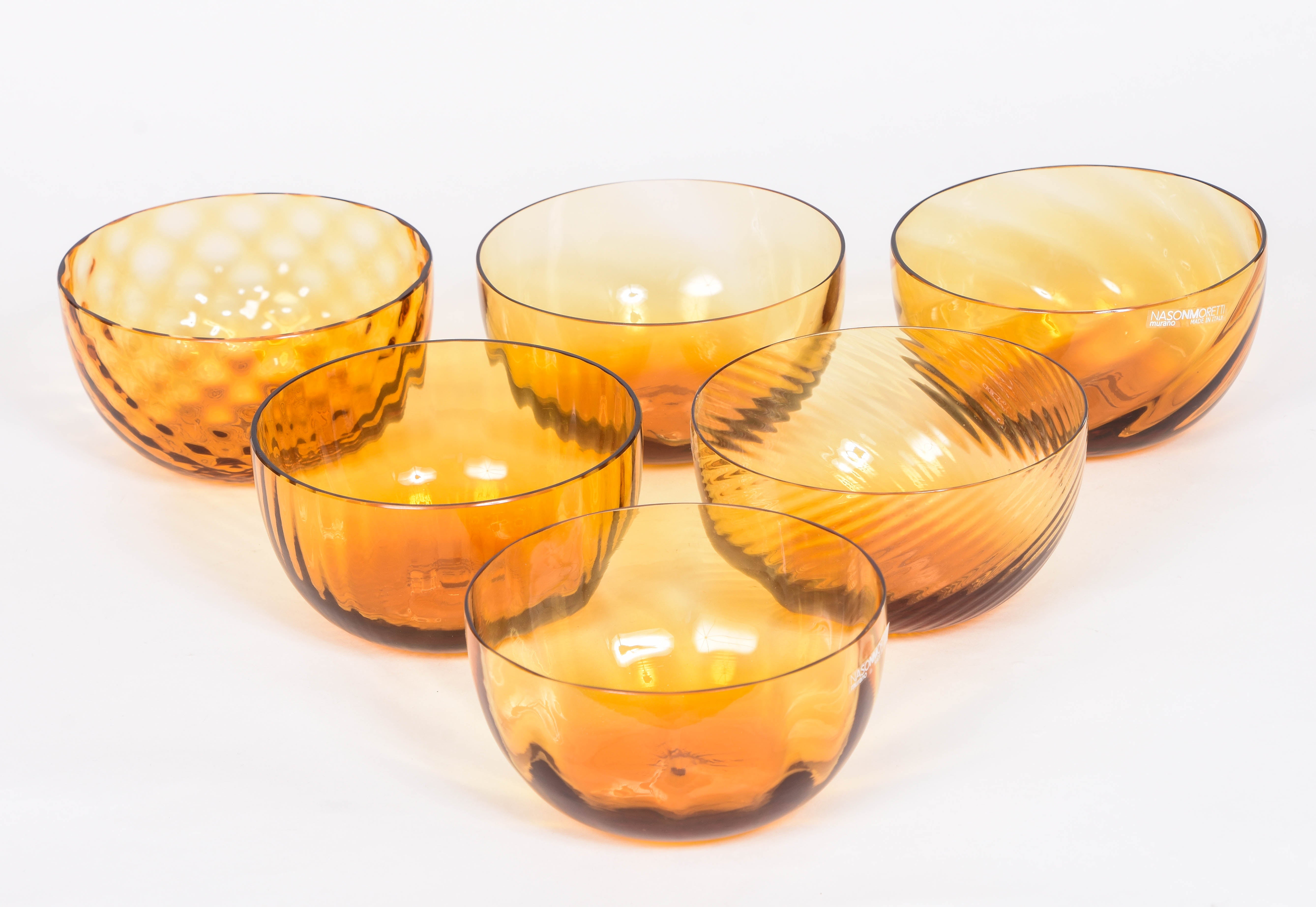 MURANO NASON MORETTI イエロー ライン オレンジ グラス NasonMoretti