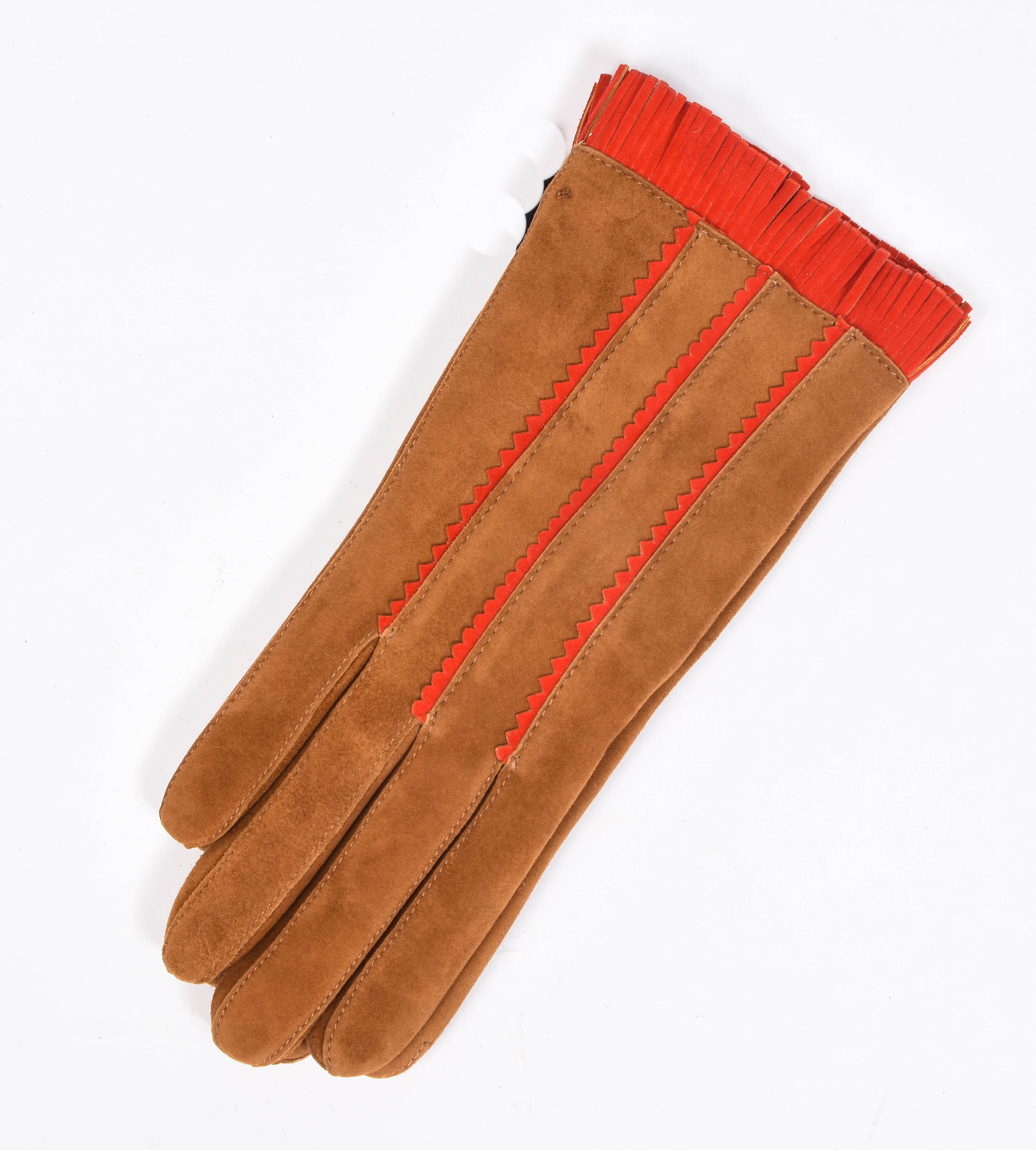 Suede Fringe Gloves