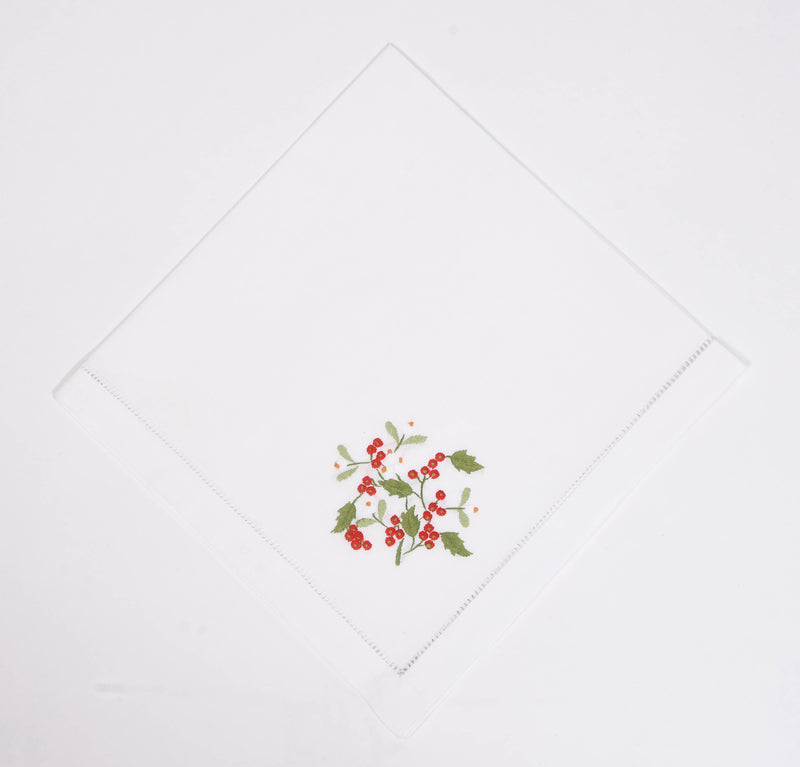 Set of 4 Mistletoe Napkins