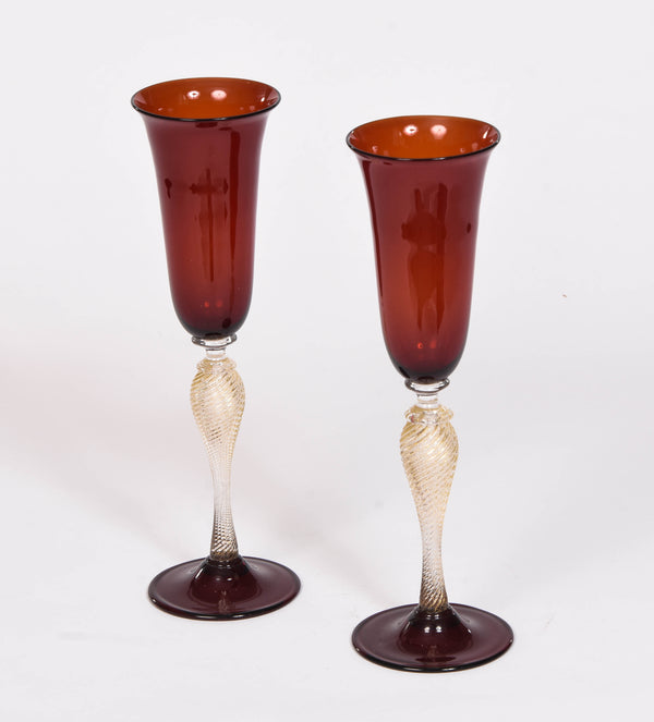 Red Champagne Flute