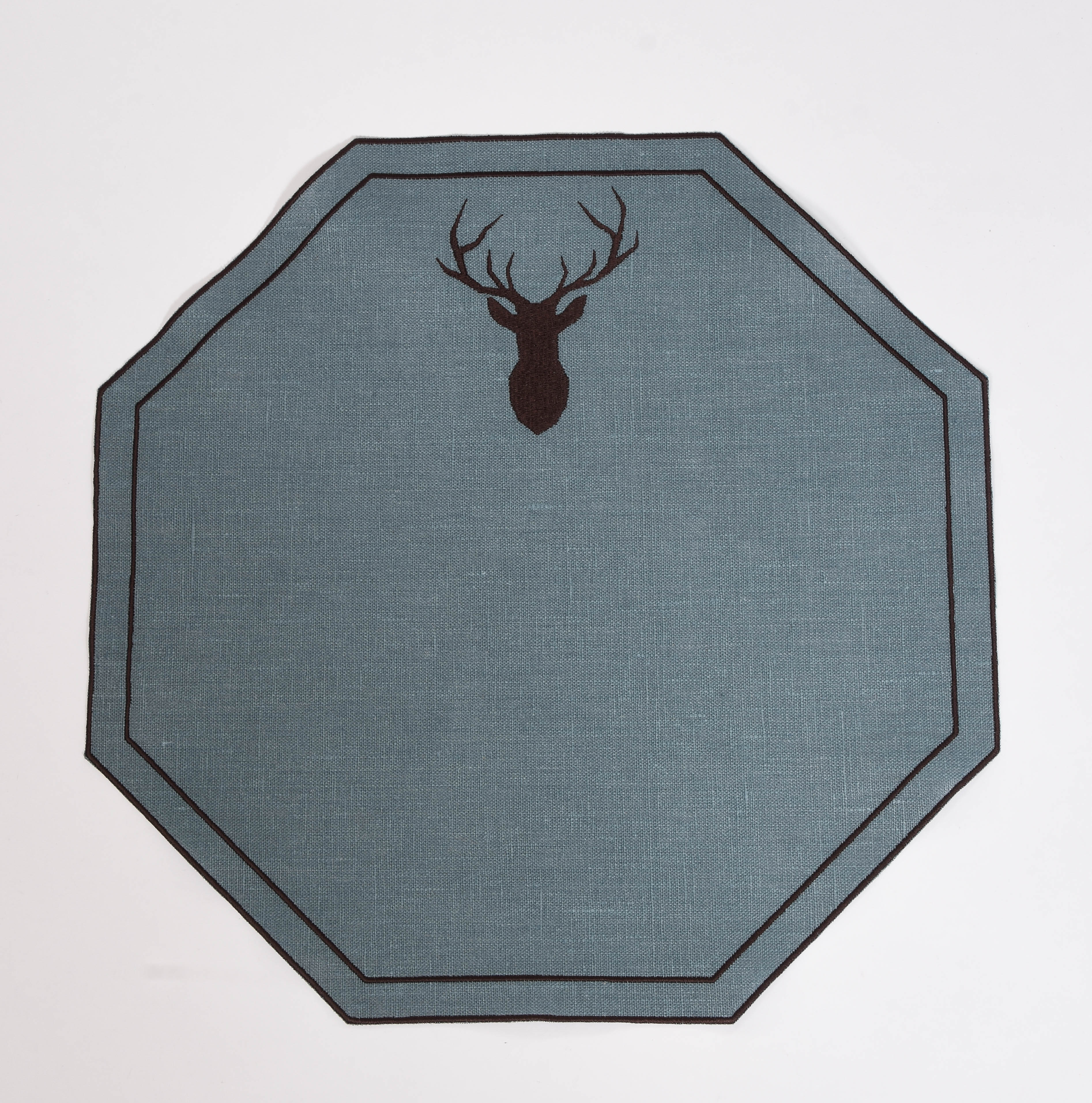 Waxed linen Placemat with Embroidered Motif