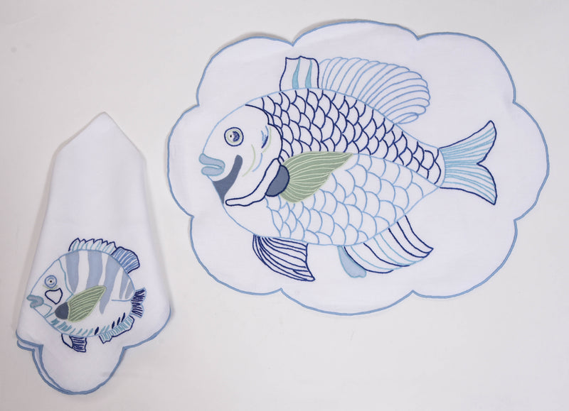 Set of Fish Placemats and Napkins