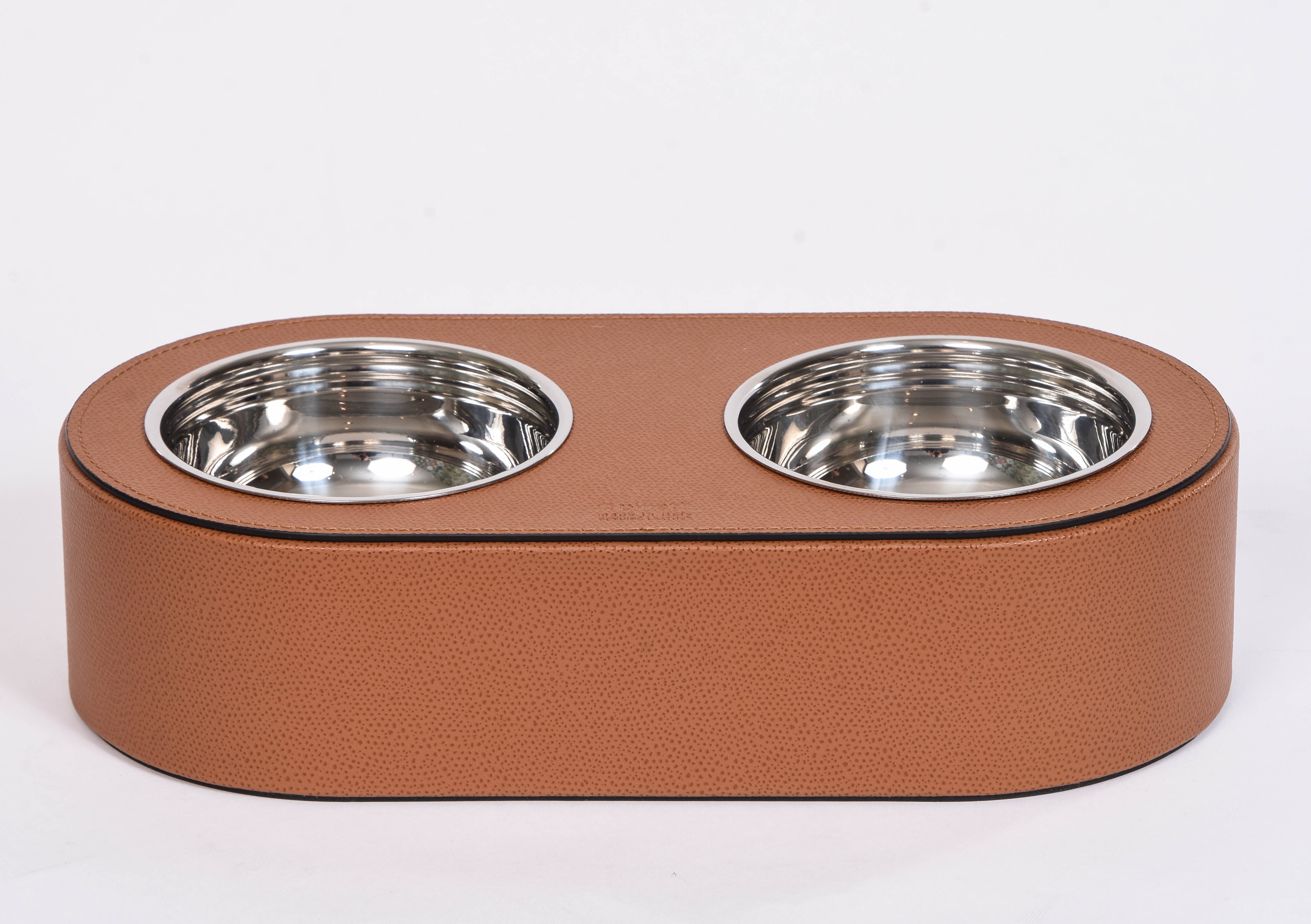 Leather Dog or Cat Bowl