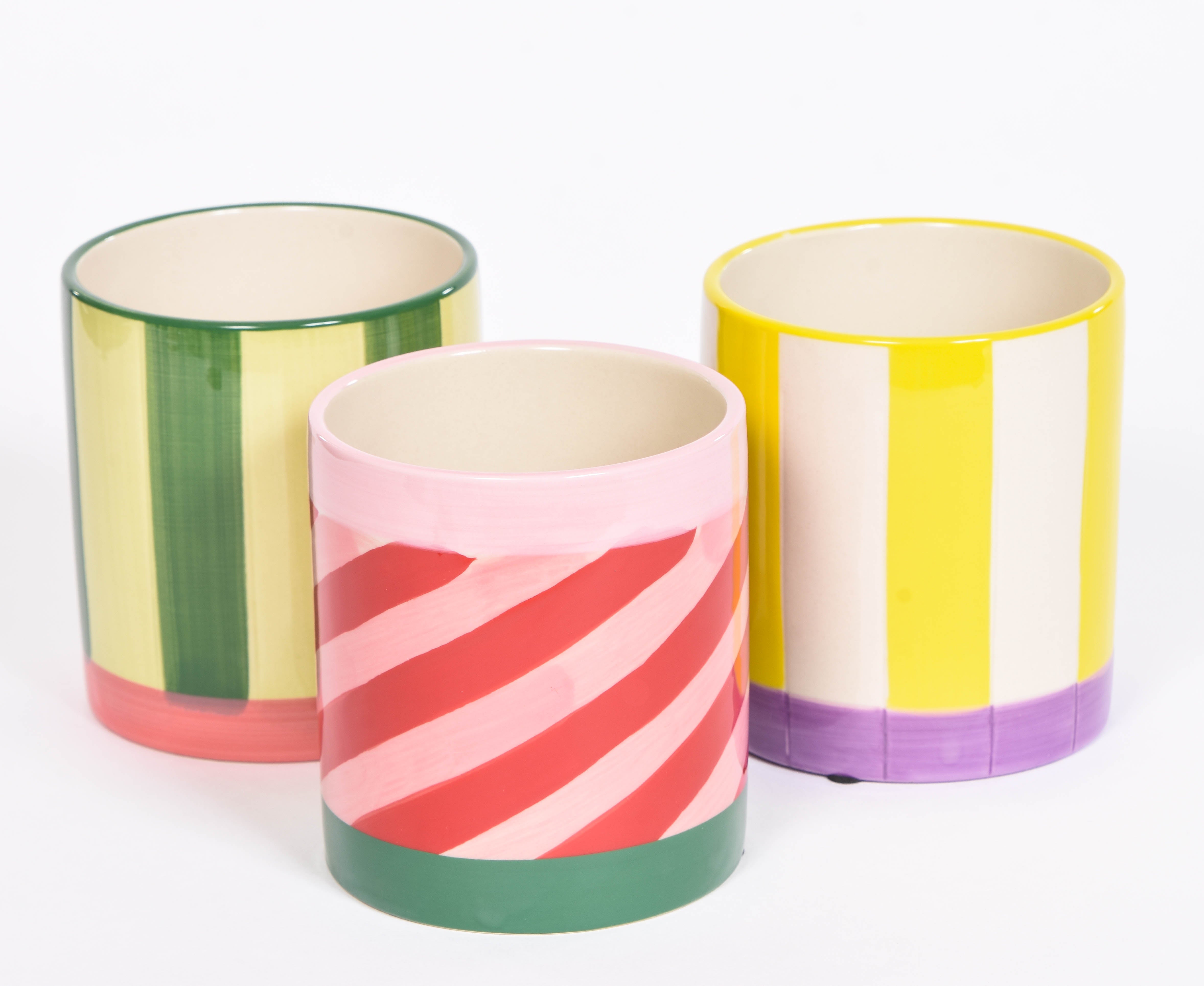 Stripy Flower Pots