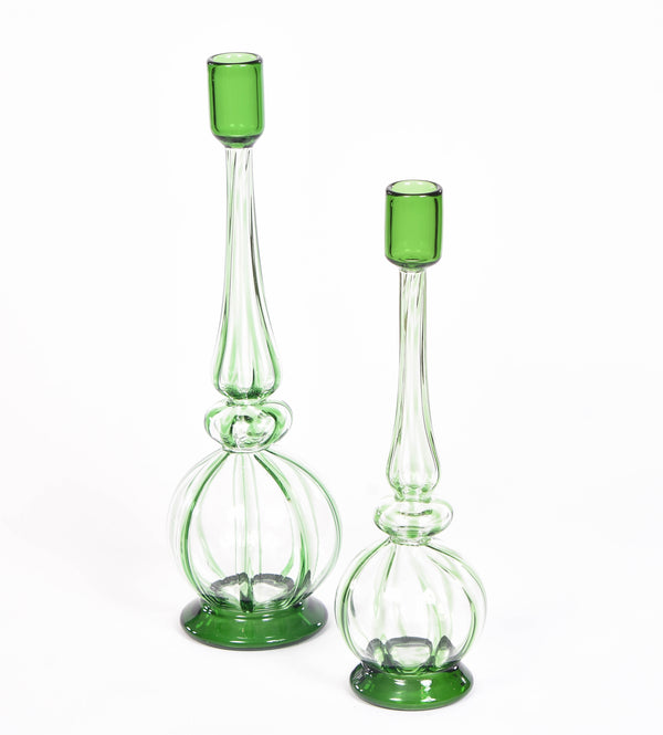 Green Spiral Candlesticks