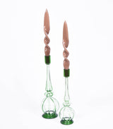 Green Spiral Candlesticks