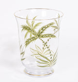 Palm Hurricane Lamp and Glass