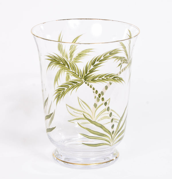 Palm Hurricane Lamp and Glass