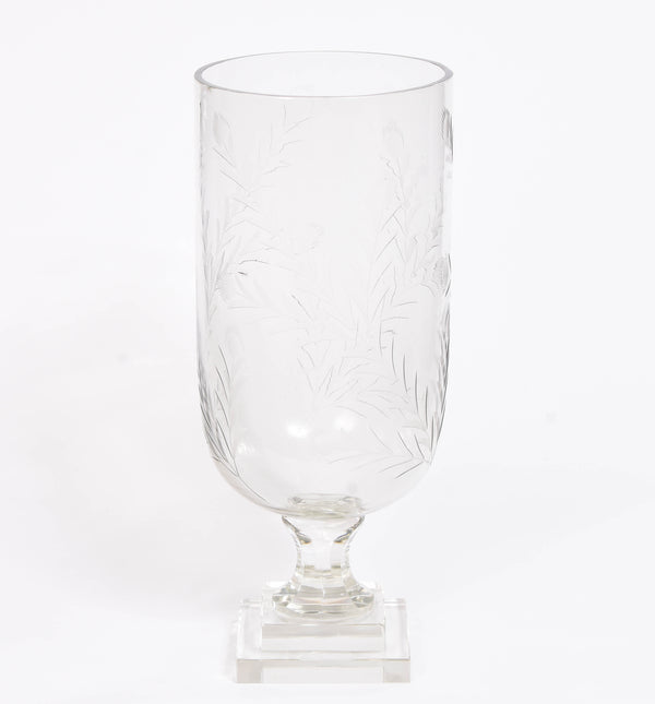 Set of 2 Large Clear Hurricane Lamps