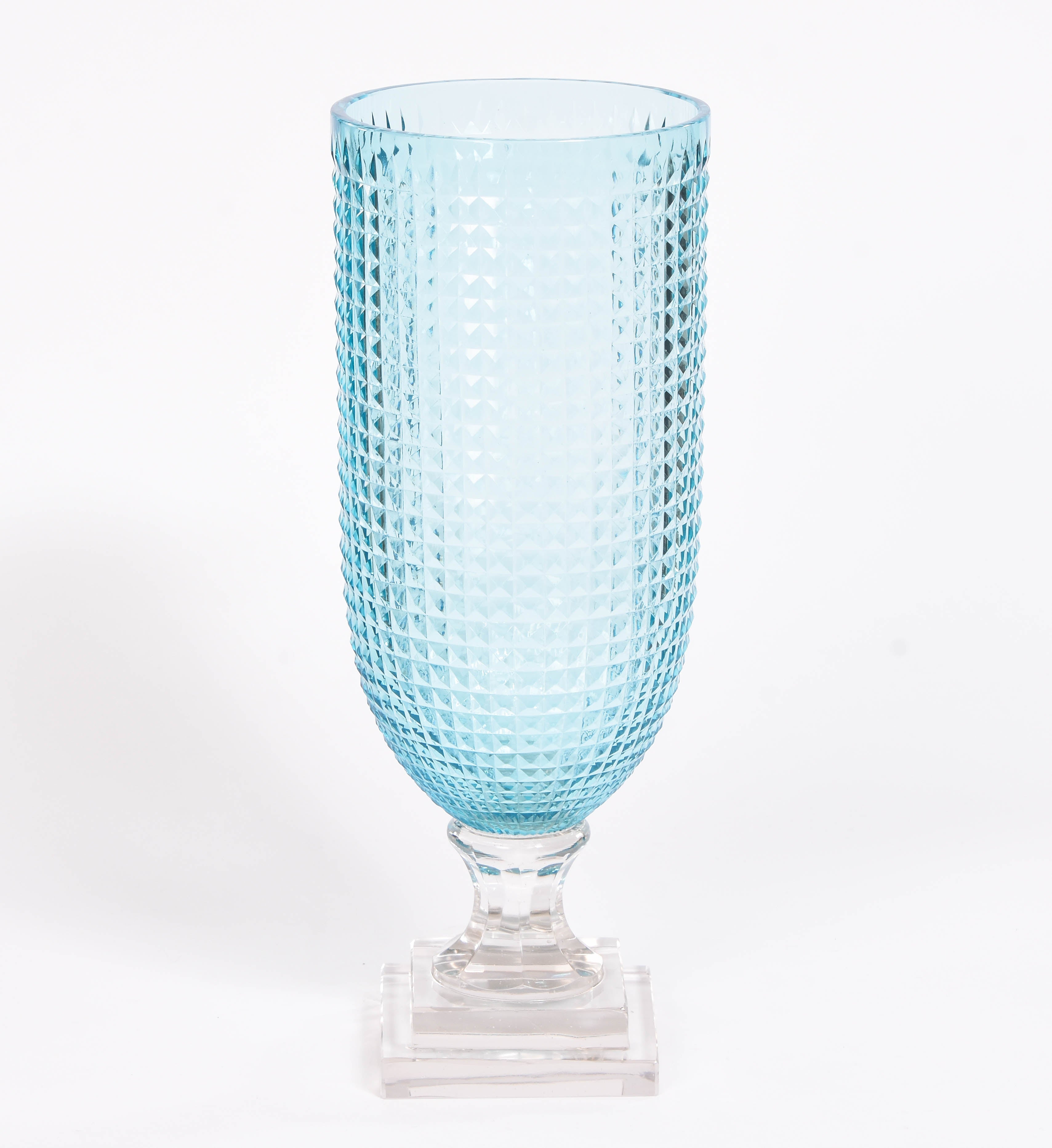 Set of 2 Aqua Hurricane Lamps