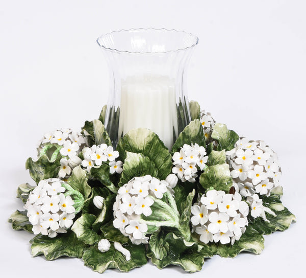 Hydrangea Hurricane Lamp