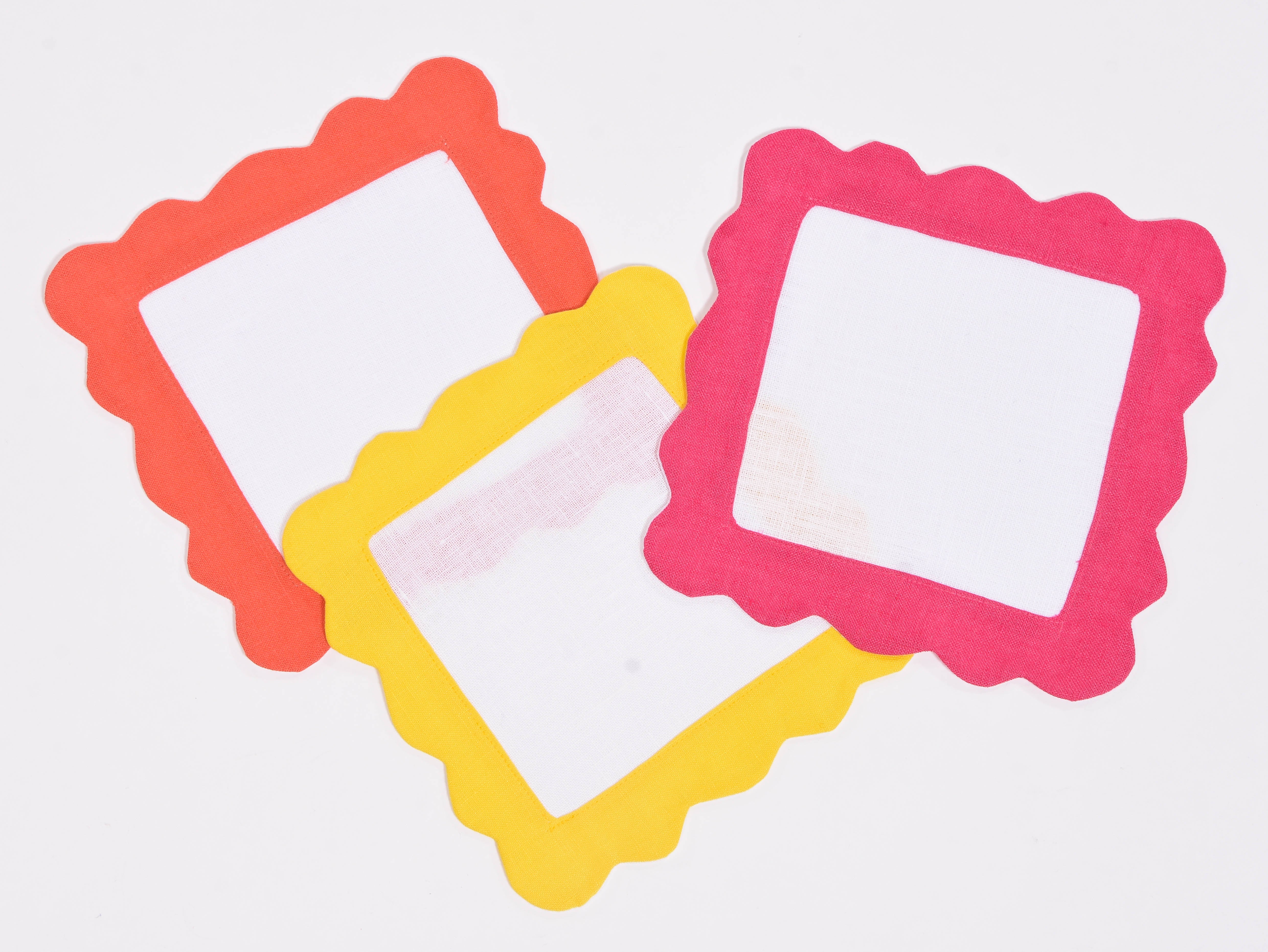 Sunflower Scallop Cocktail Napkins