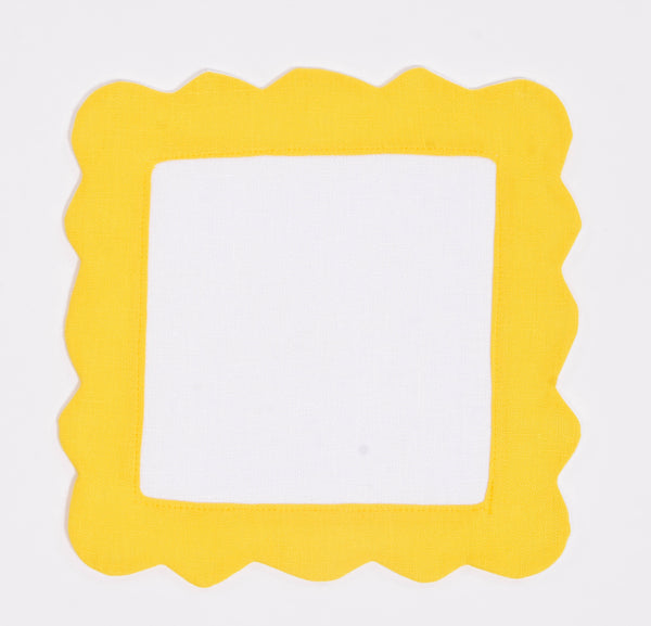 Sunflower Scallop Cocktail Napkins