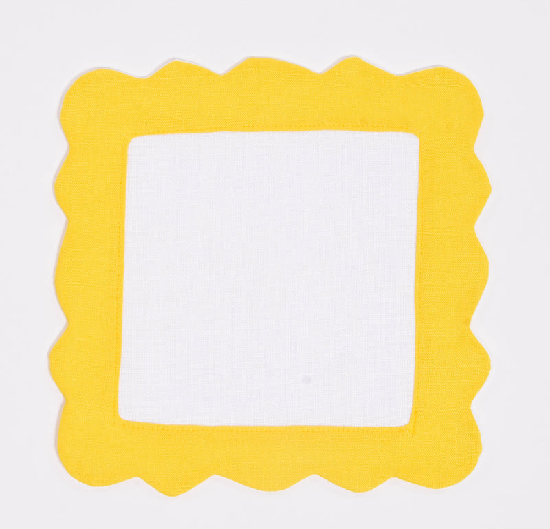 Sunflower Scallop Cocktail Napkins