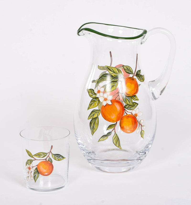 Lemon and  Orange Tumblers and Jug