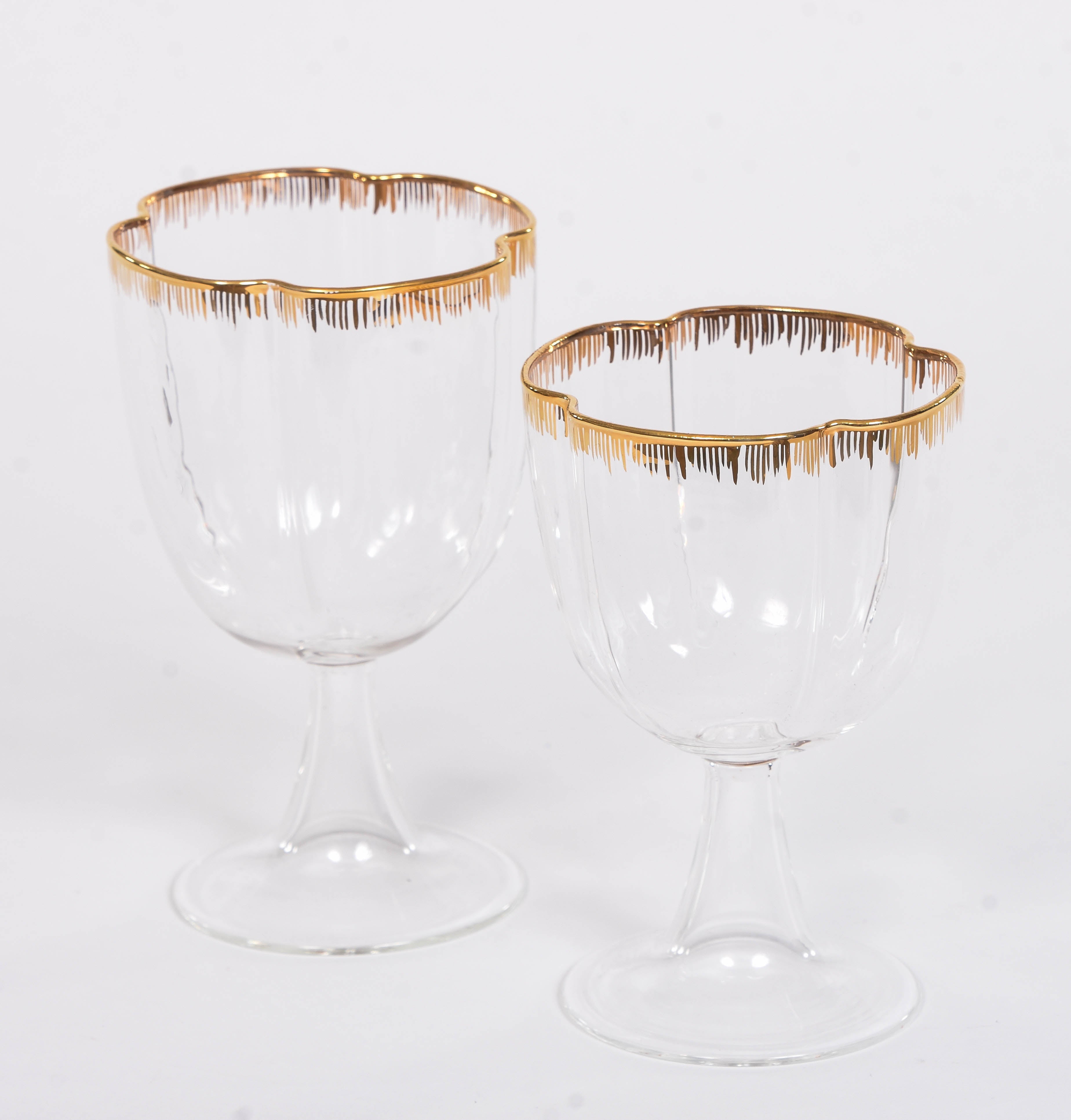 Pinto Gold Rim Stem Glass