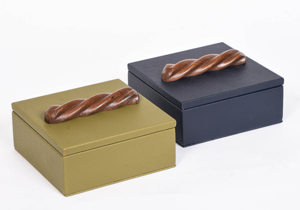 Square Box with Wooden Handle