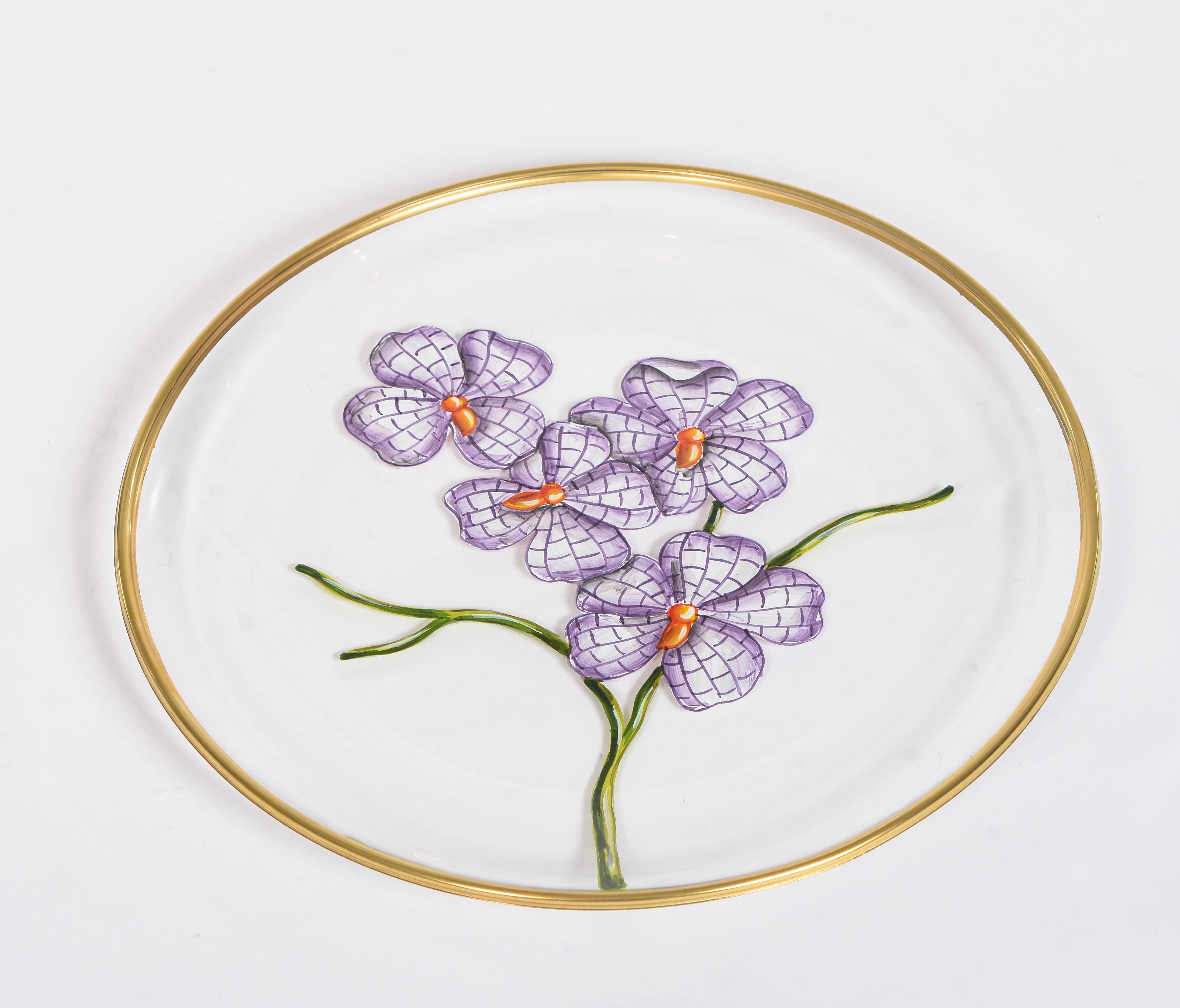 Orchid Glass Dessert Plates