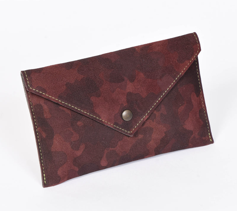 Camouflage Suede Envelope