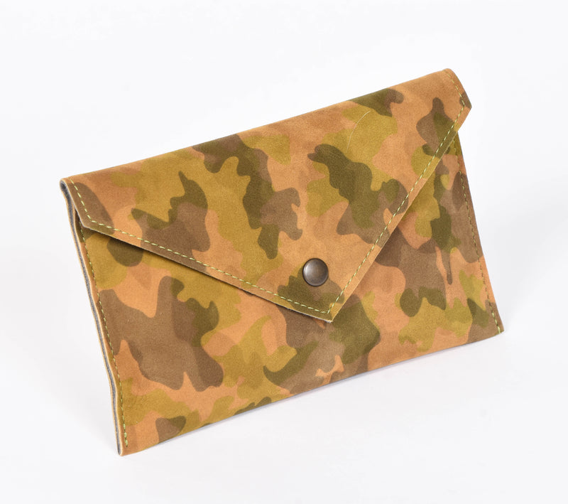 Camouflage Suede Envelope