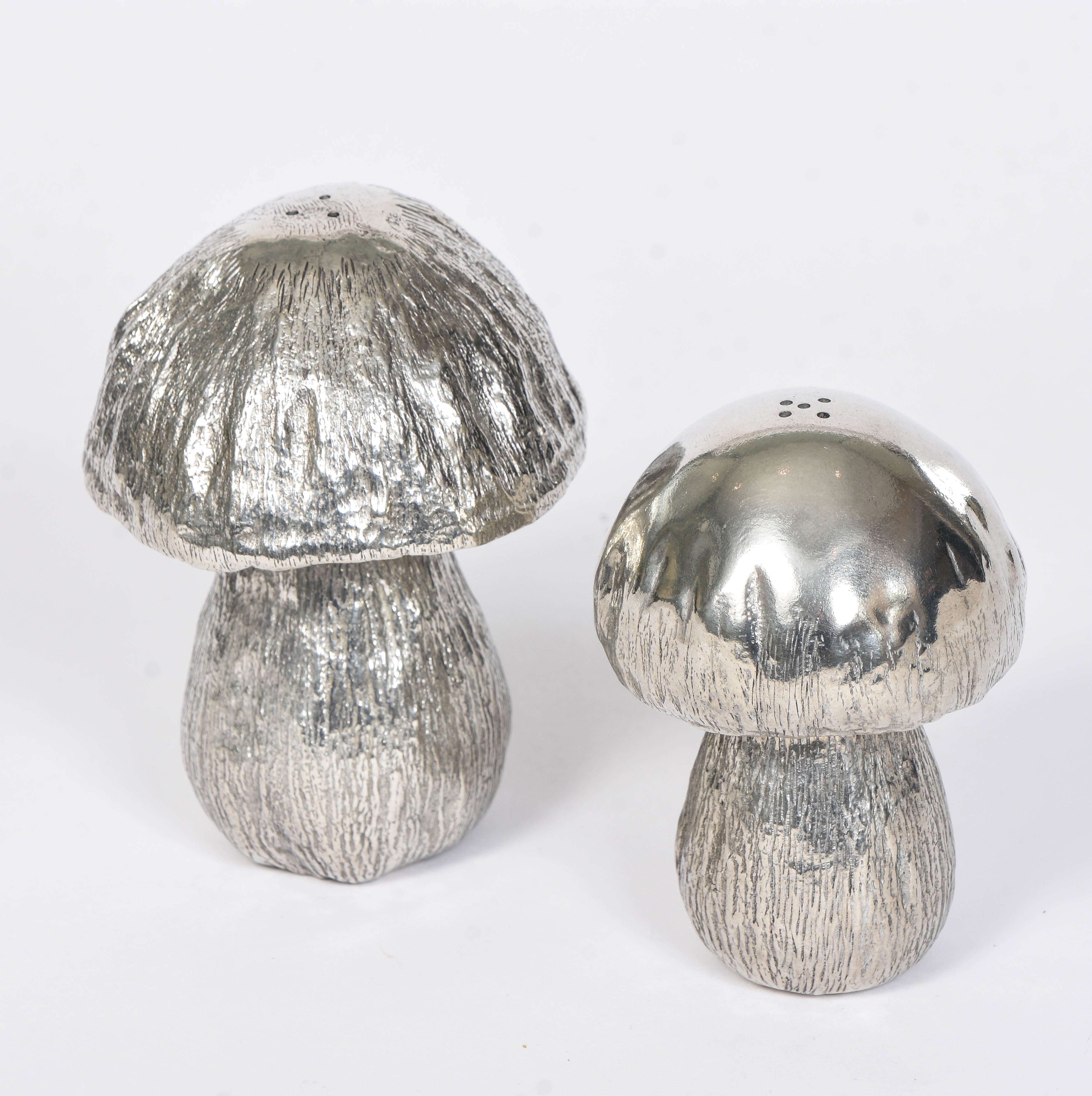 Pewter Mushroom Salt and Pepper Shakers