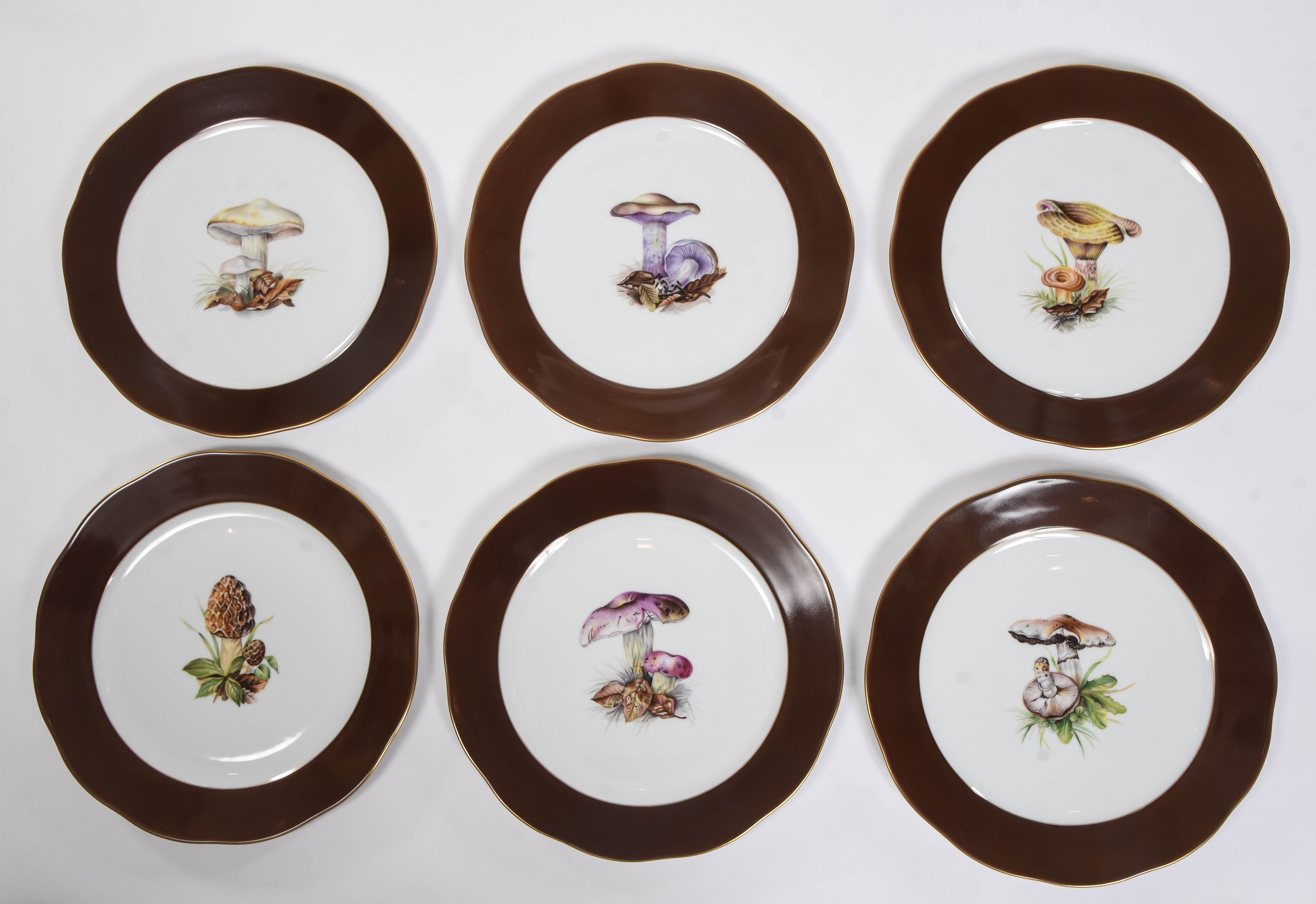 Herend Mushroom Dinner Plates - Set of 12