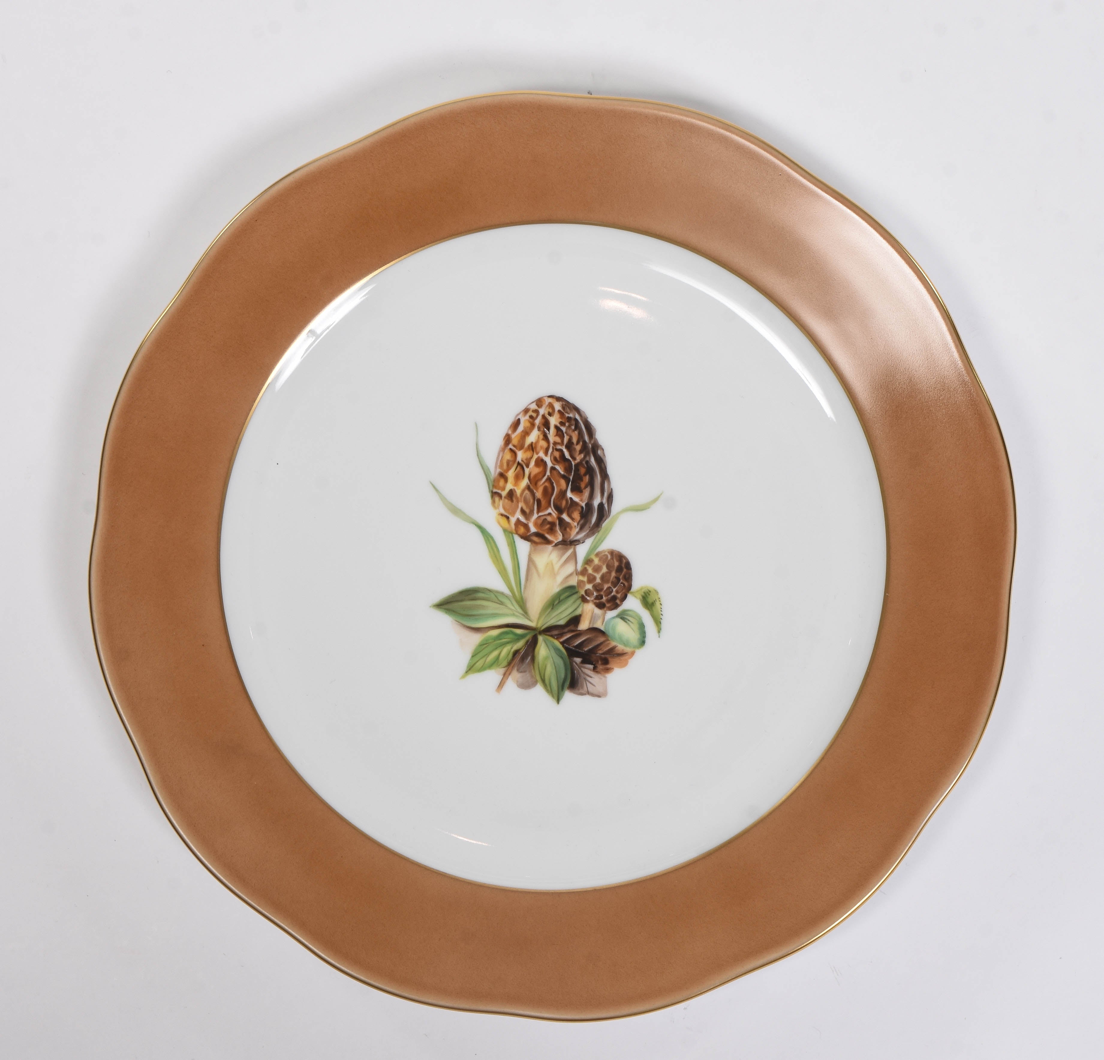 Herend Mushroom Dinner Plates - Set of 12