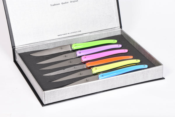 Set of 6 Flourescent Steak Knives
