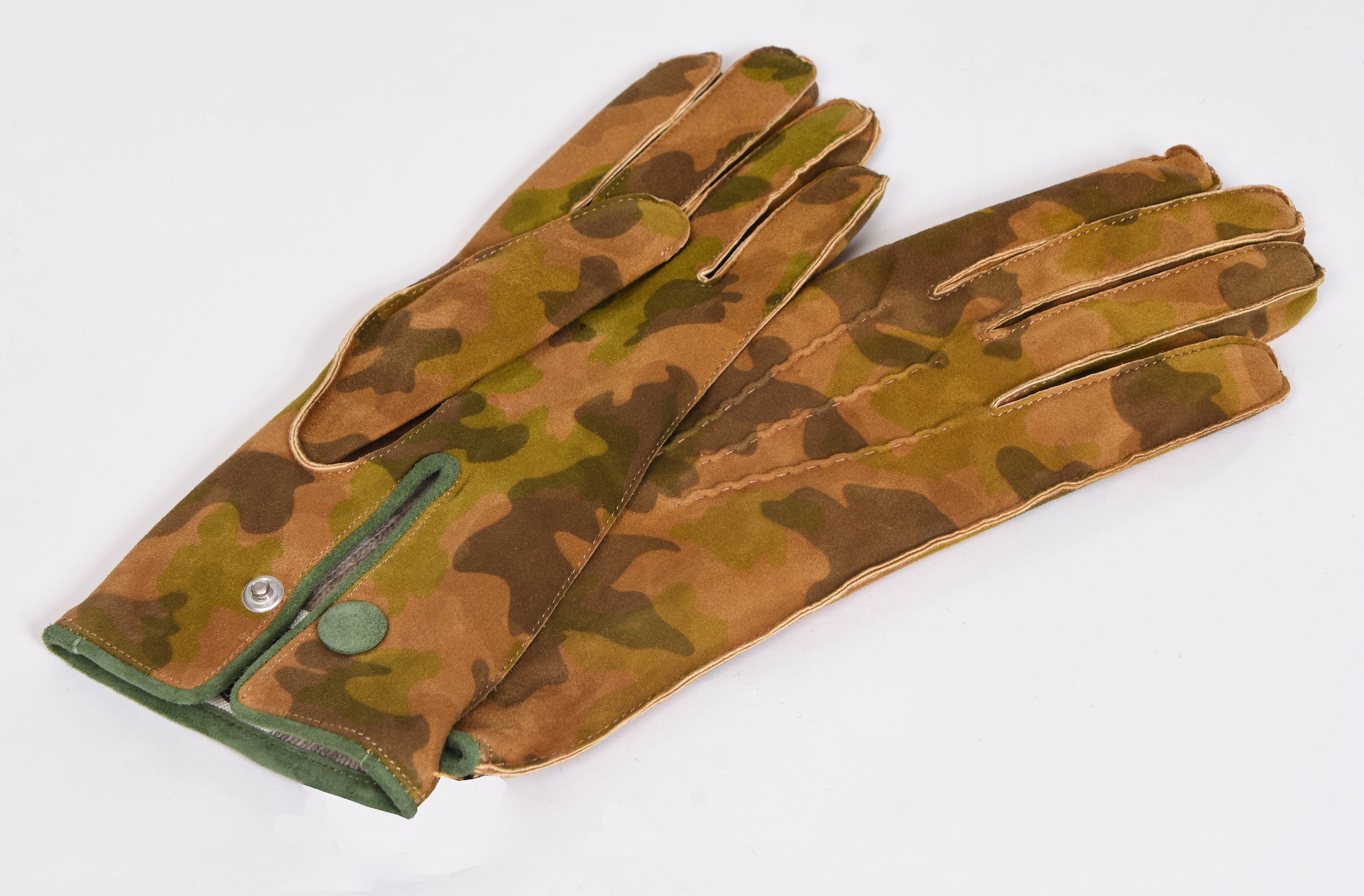 Suede Camouflage Gloves