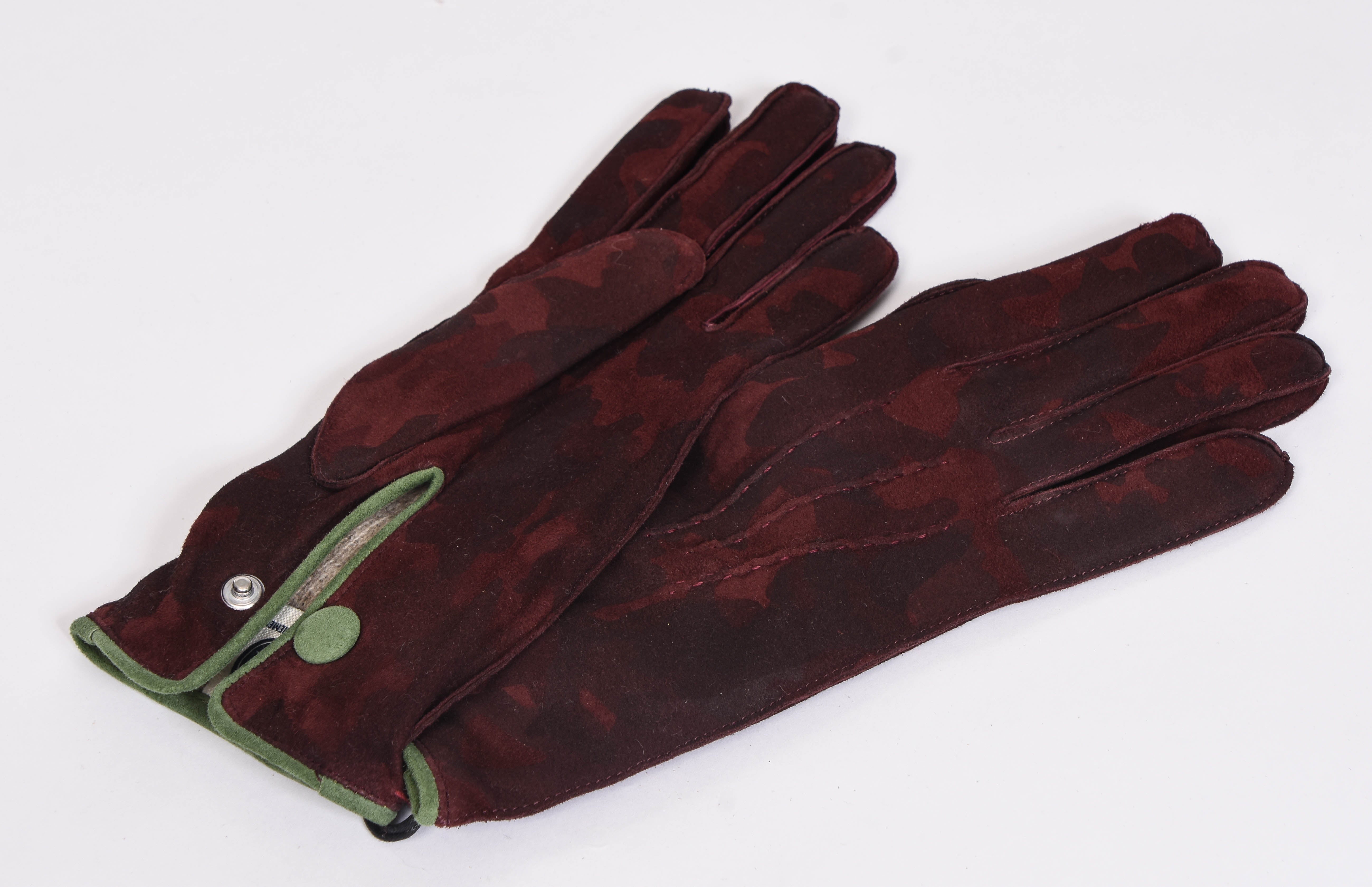 Suede Camouflage Gloves