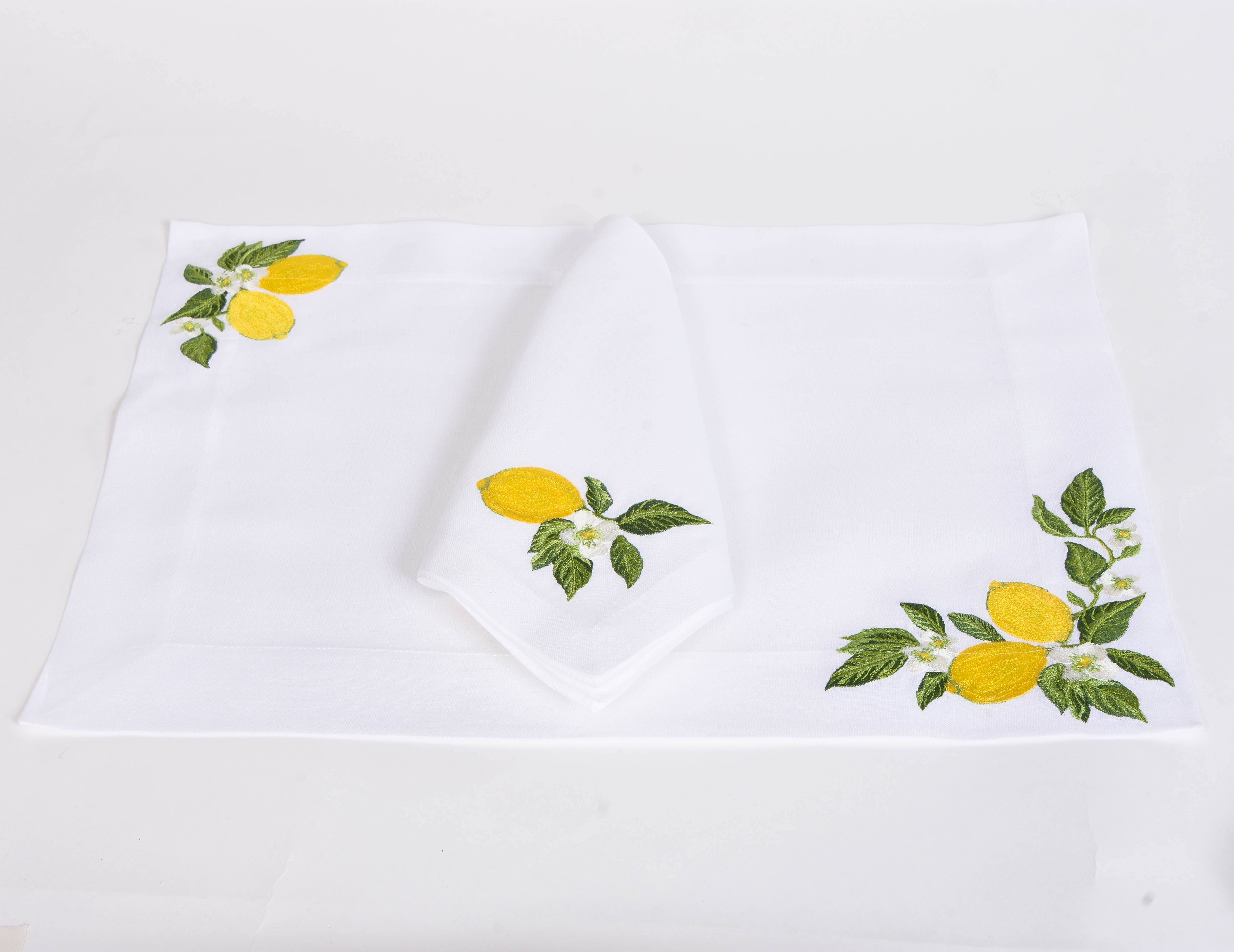 Lemon Placemat and Napkin Set