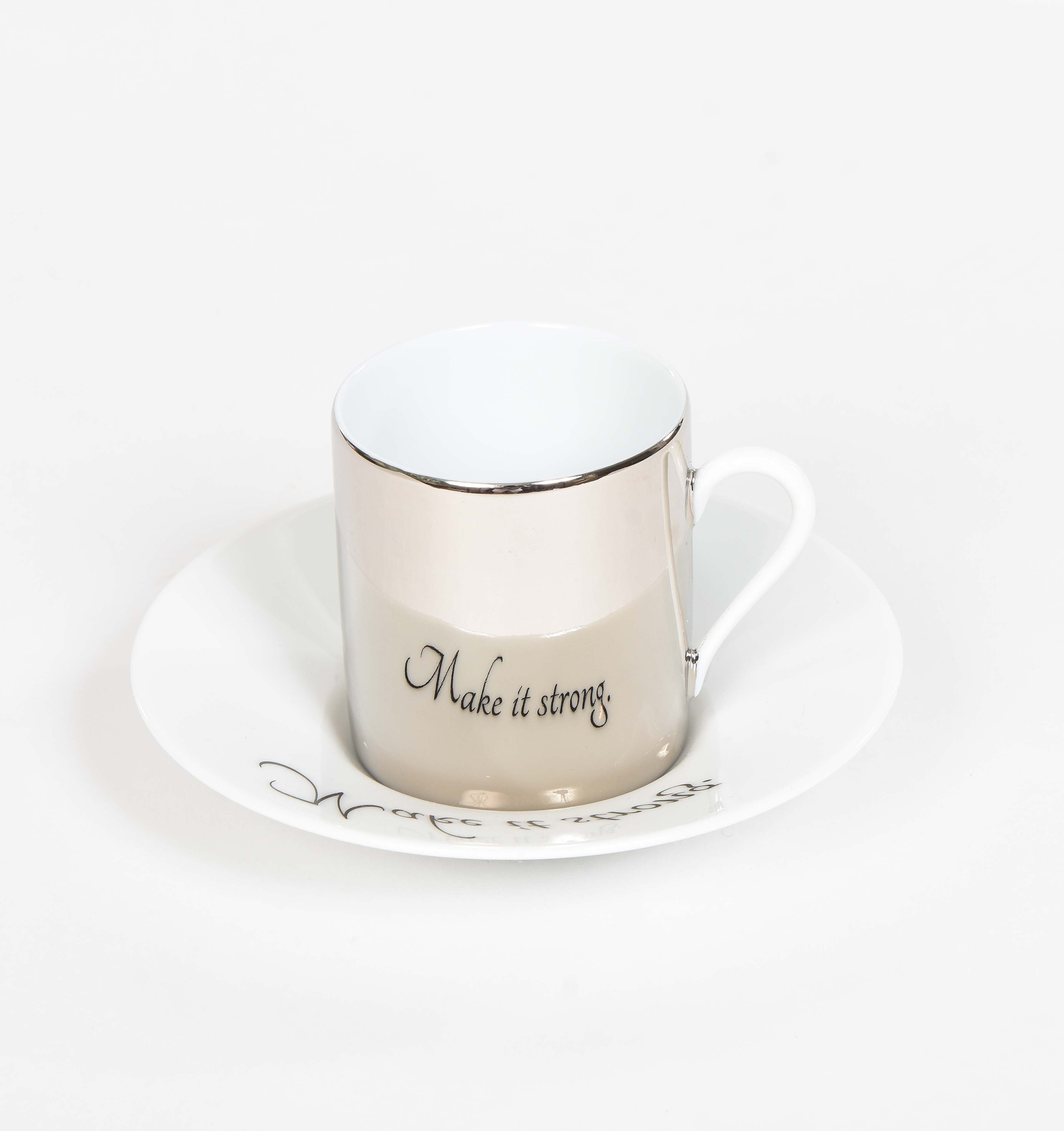 Mirrored Quotes Espresso Cups