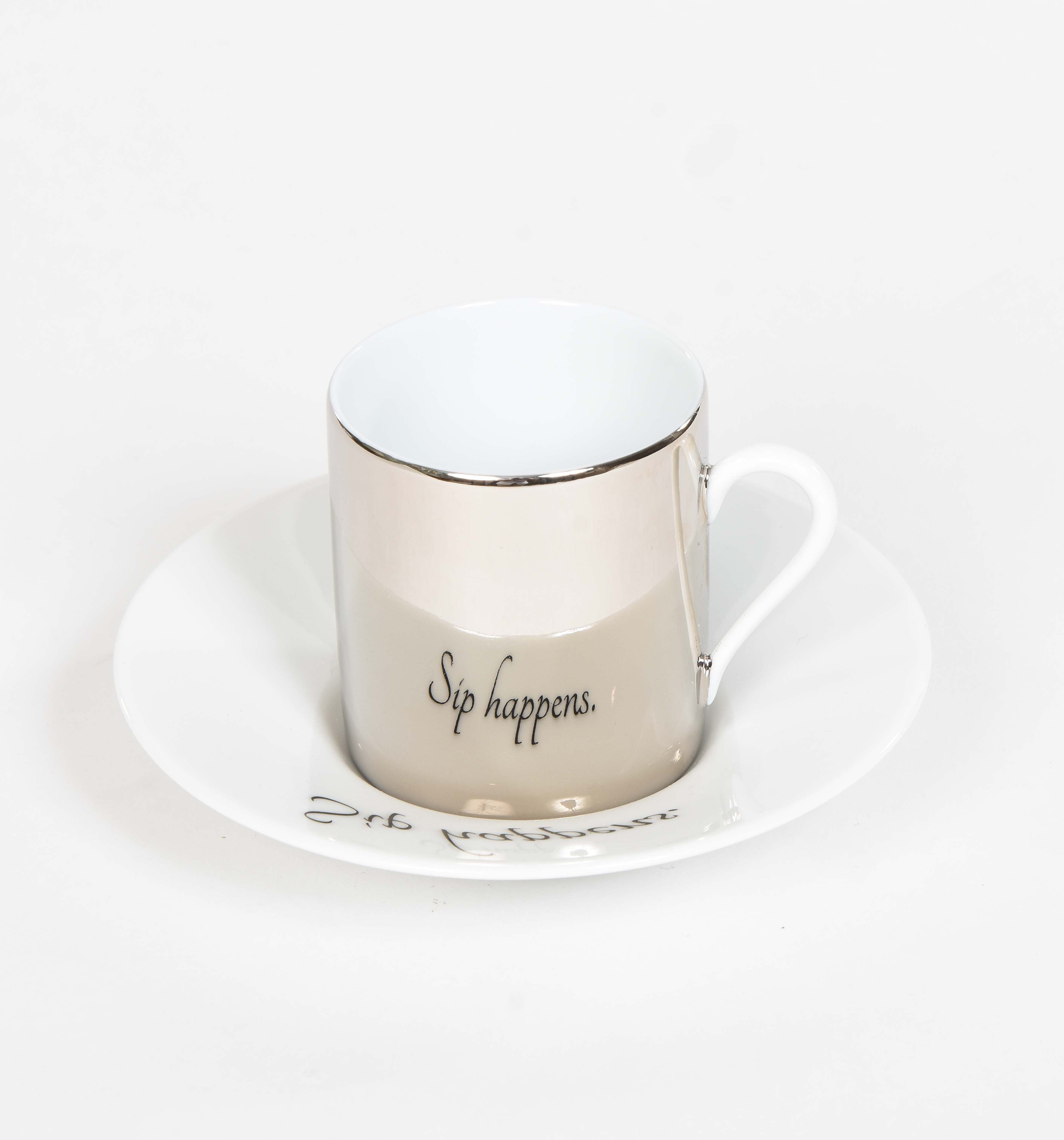 Mirrored Quotes Espresso Cups