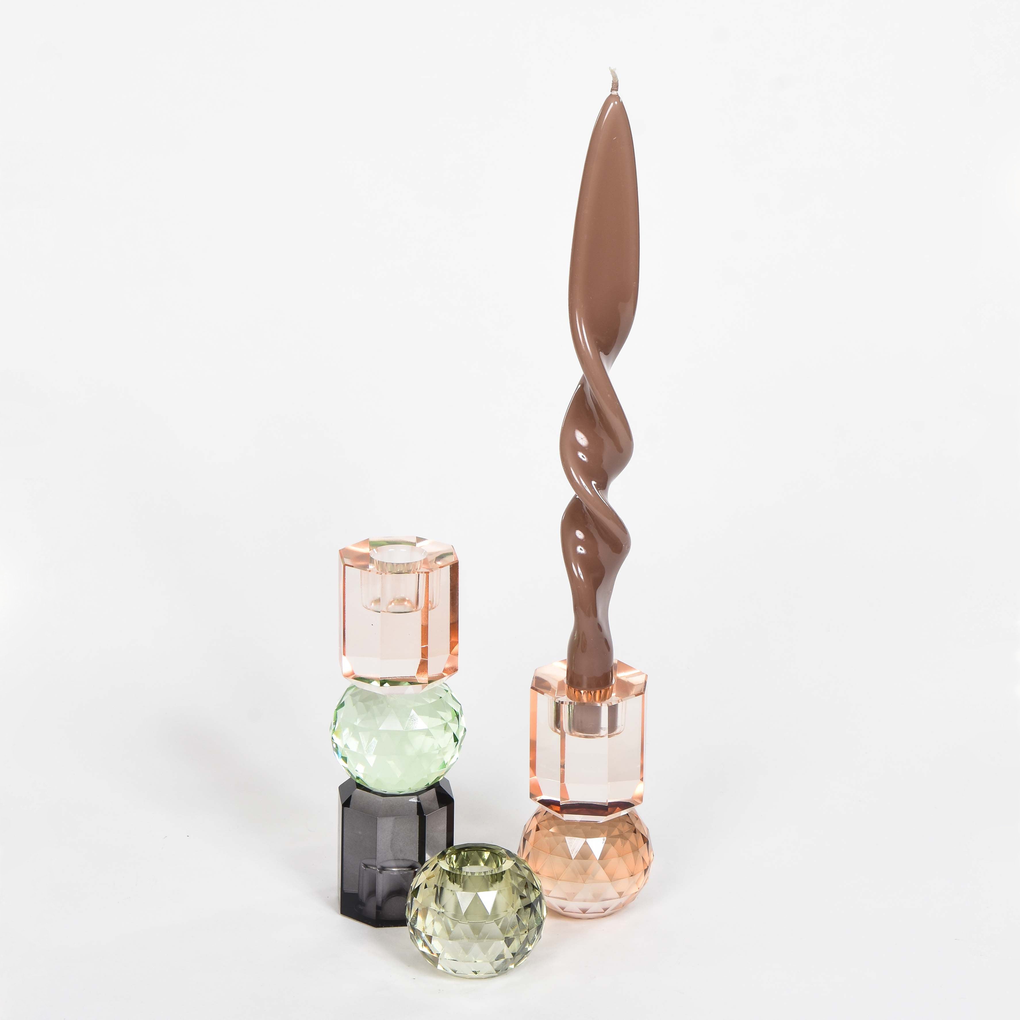 Set of 3 Crystal Candle Holders