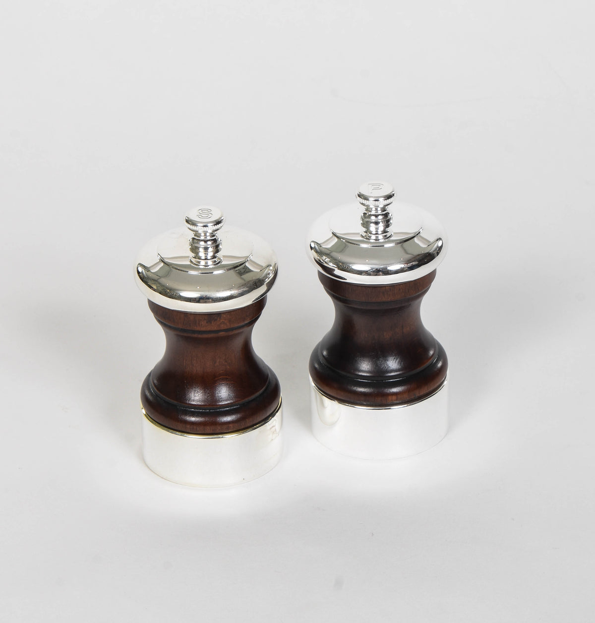 Silver and Wood Salt and Pepper