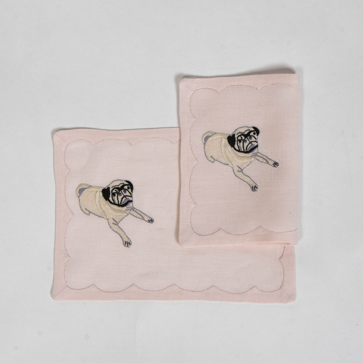 Set of  6 Pug Cocktail Napkins