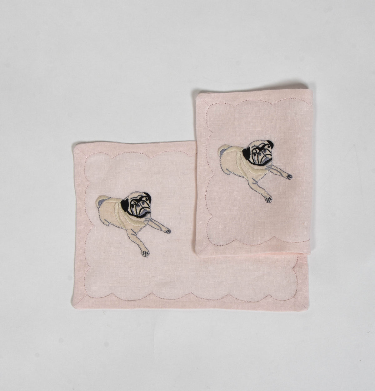 Set of  6 Pug Cocktail Napkins