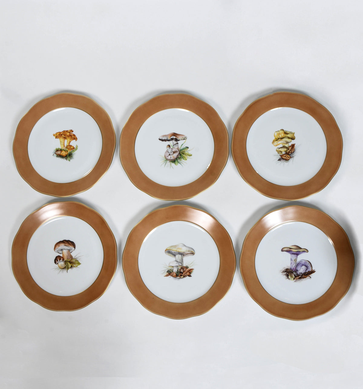 Herend Mushroom Dinner Plates - Set of 12