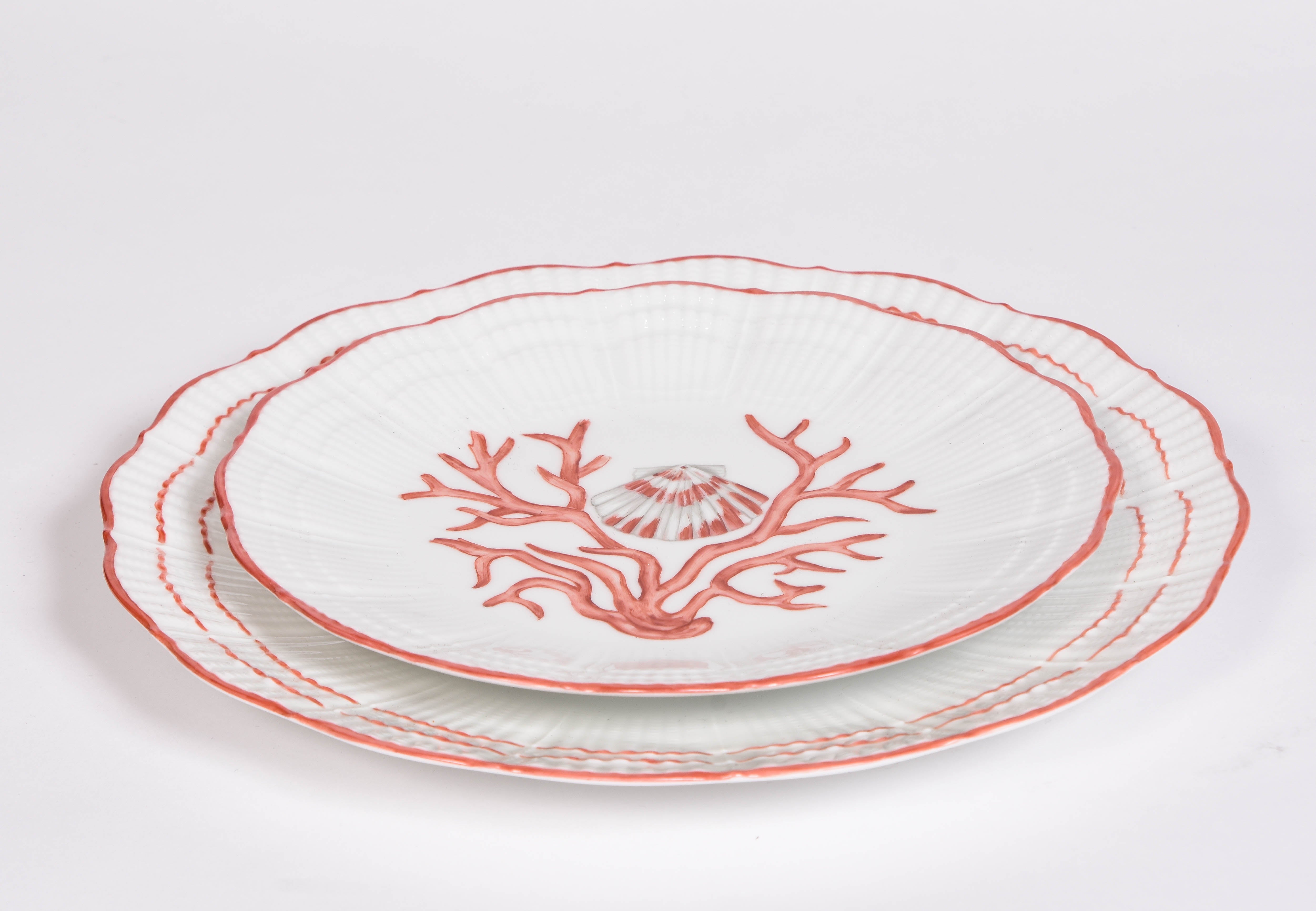 Handpainted Coral Plates