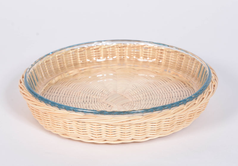 Round Wicker Pyrex Dishes