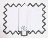 Aziza Green Placemats & Napkins - Monogram D - Set of 4