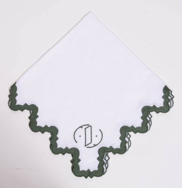 Aziza Green Placemats & Napkins - Monogram D - Set of 4