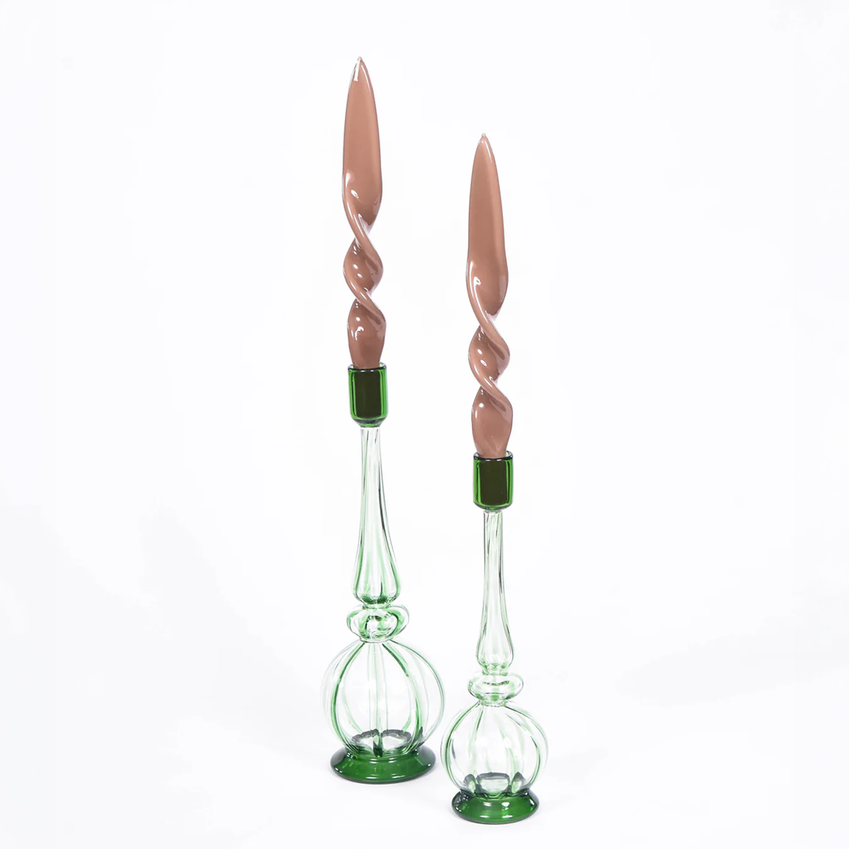 Green Spiral Candlesticks